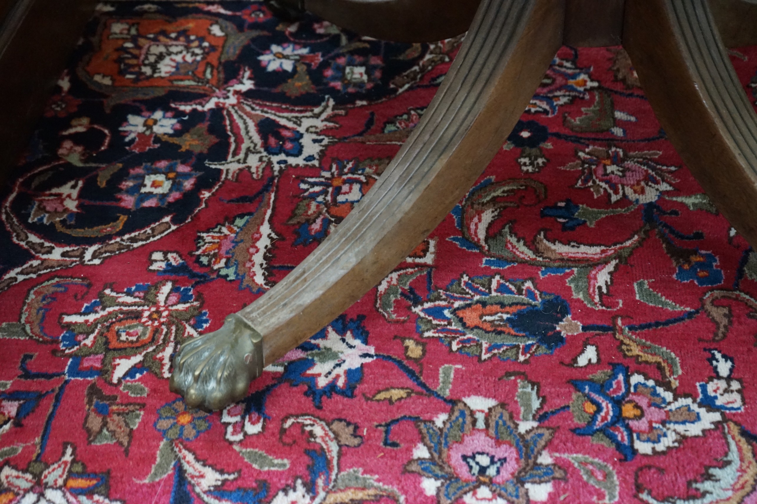 A 19th century circular drum table, diameter 106cm, height 74cm